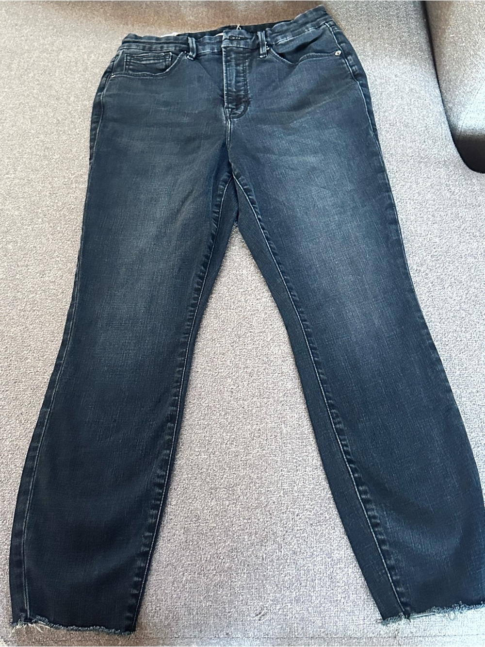 Good American Dark Blue Denim Jeans with Subtle Shine